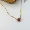 Collana Oro Giallo diamanti e rubino