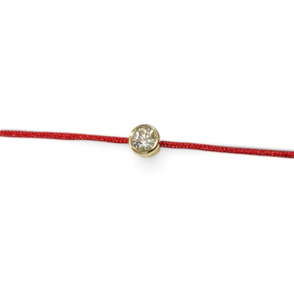 Bracciale filo rosso argento 925 con moissanite