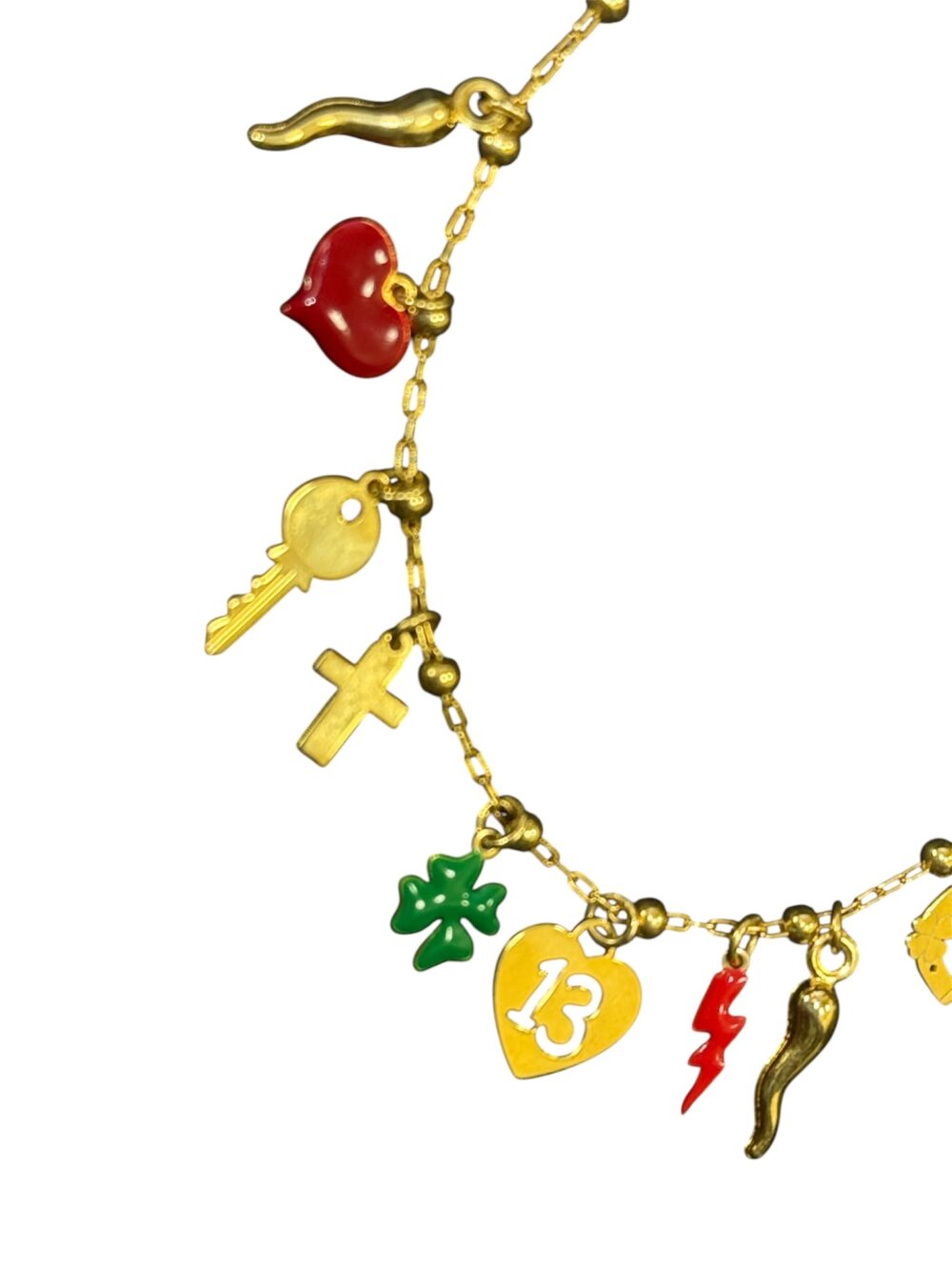 hhh1 Bracciale argento 925 con ciondoli scaramantici