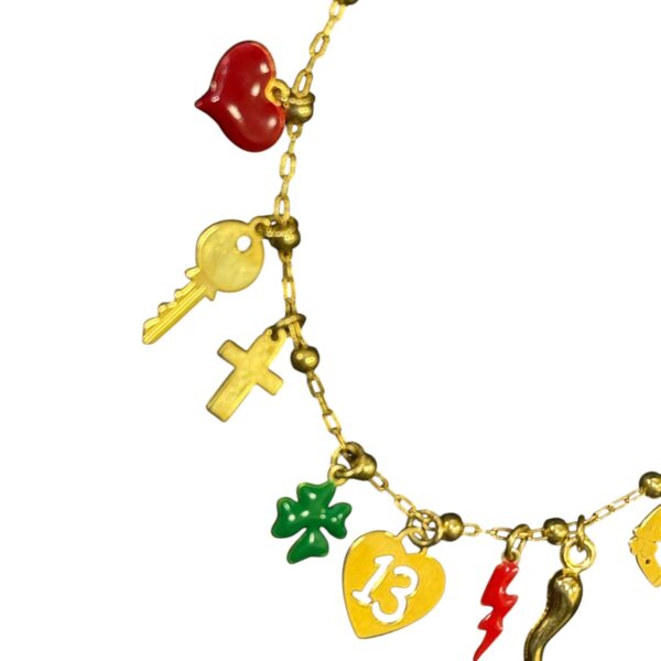 Bracciale argento 925 con ciondoli scaramantici