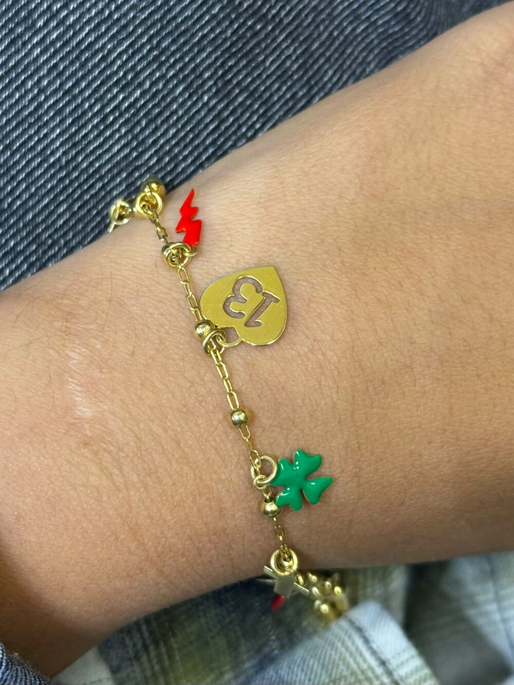 hhh3 Bracciale argento 925 con ciondoli scaramantici