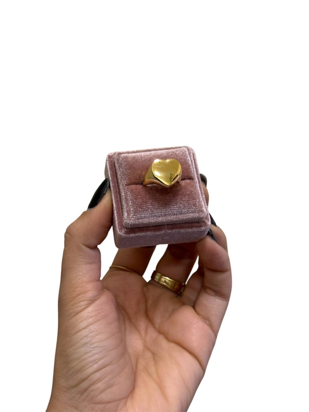 jjj1 Anello mignolo cuore argento 925