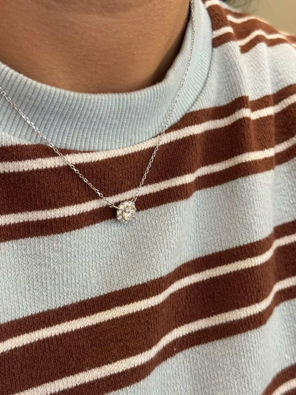 Collana argento 925 con moissanite margherita