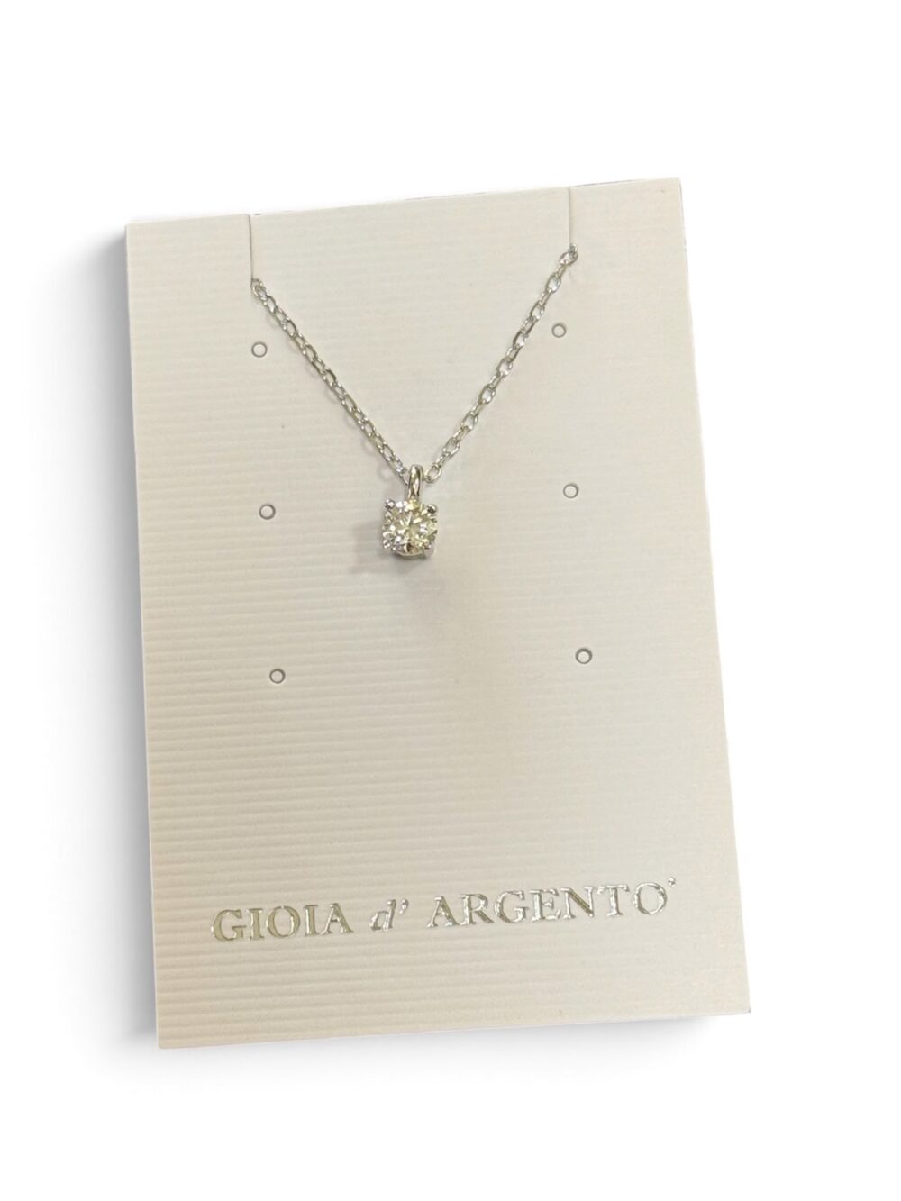 qqq Collana argento 925 con moissanite punto luce