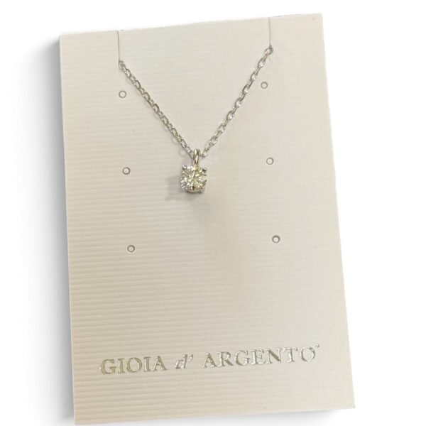 Collana argento 925 con moissanite punto luce