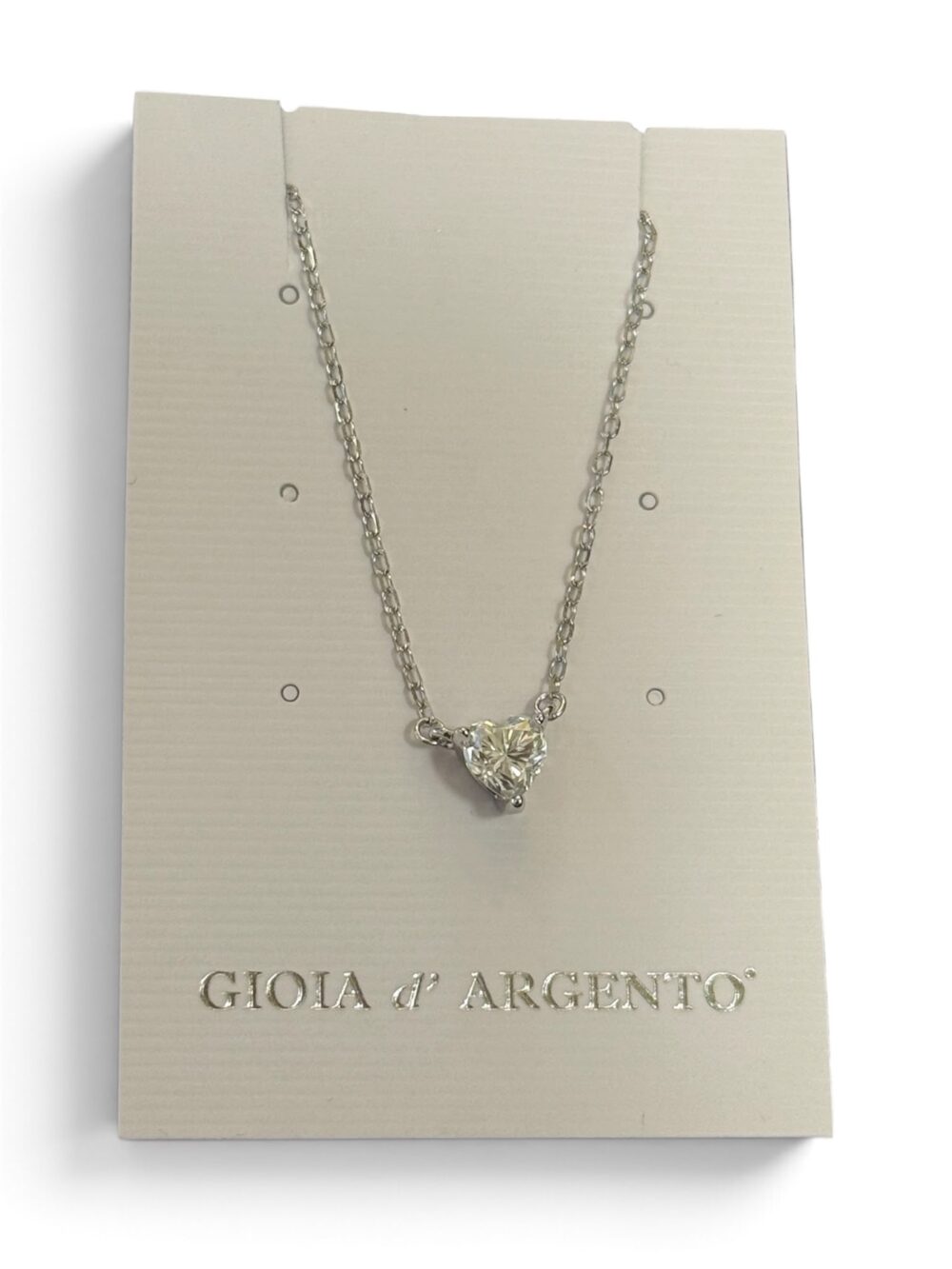 Collana argento 925 con moissanite cuore