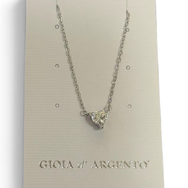 Collana argento 925 con moissanite cuore