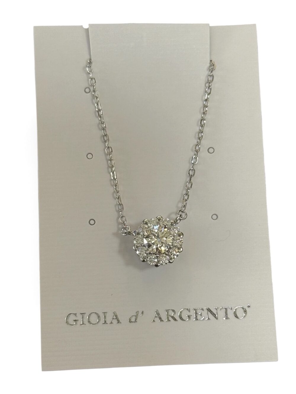Collana argento 925 con moissanite margherita