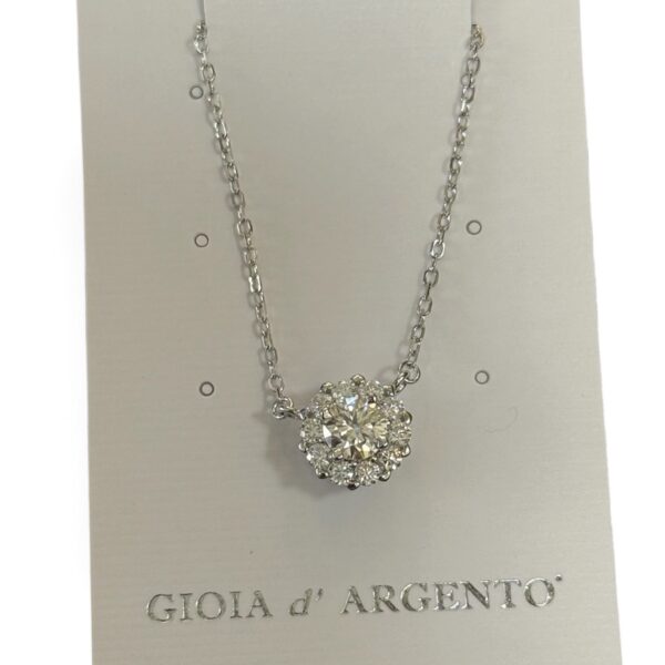 Collana argento 925 con moissanite margherita